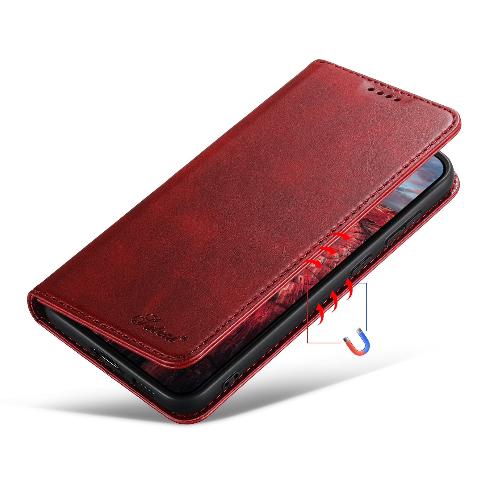 SUTENI For Samsung Galaxy S23 Wallet Design Fully Wrapped Automatic Closing Flip PU Leather TPU Cover Case with Stand SUTENI For Samsung Galaxy S23 Wallet Design Fully Wrapped Automatic Closing Flip PU Leather TPU Cover Case with Stand